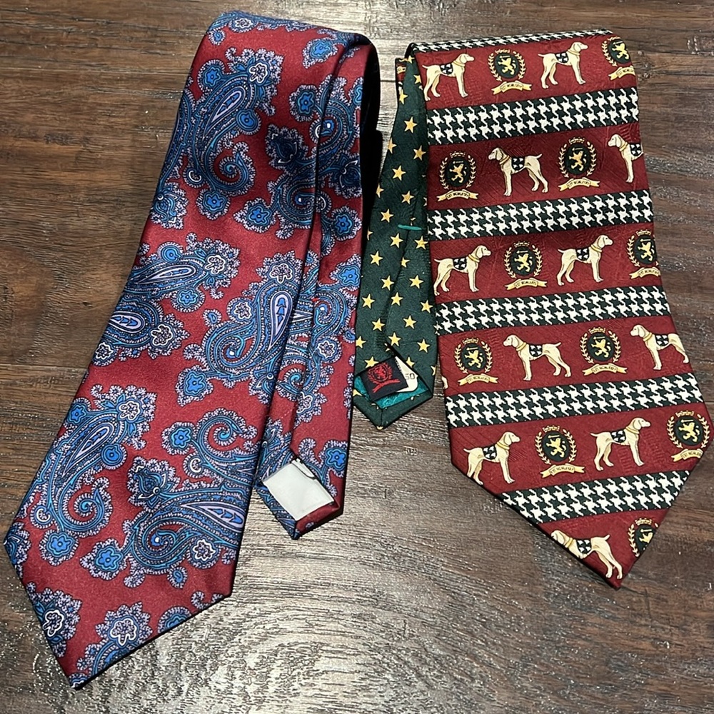 2 ties delmani Italy-New York and Tommy Hilfiger